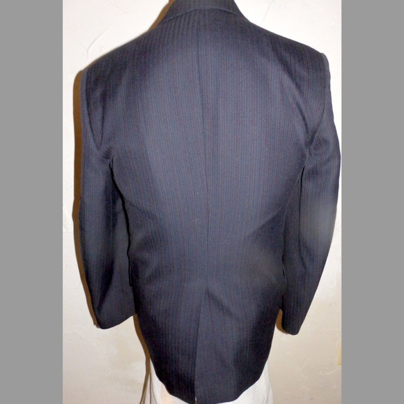 CHRISTIAN DIOR Grey Pinstriped Blazer, Size 40 - Picture 2 of 8